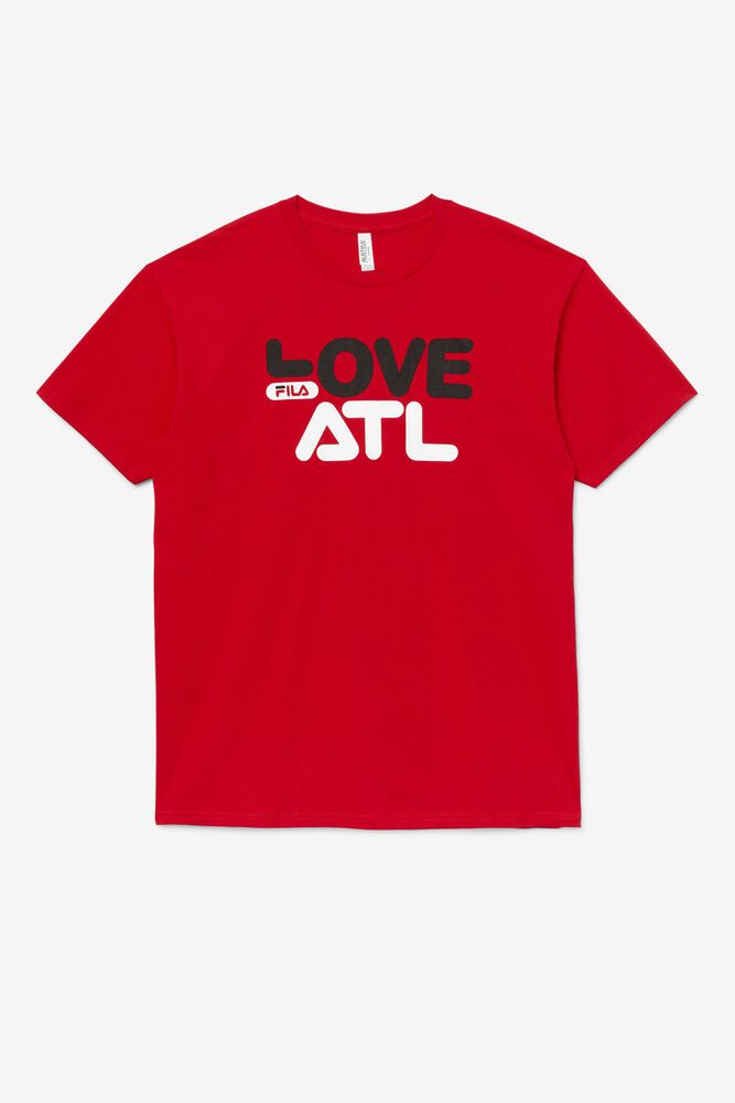 Fila T-Shirt Mens Red - Love Atl - Philippines 4780631-NG